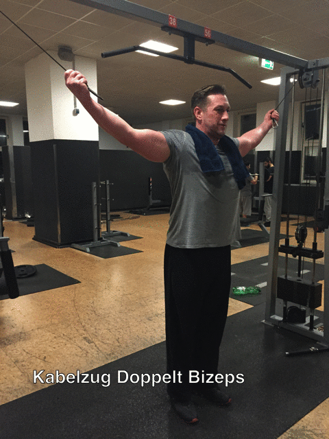 Kabelzug Doppelt Bizeps Übungsausführung , Bizeps Übungen, Bizeps Training Kabelzug Doppelt Bizeps Übungsausführung , Bizeps Übungen, Bizeps Training