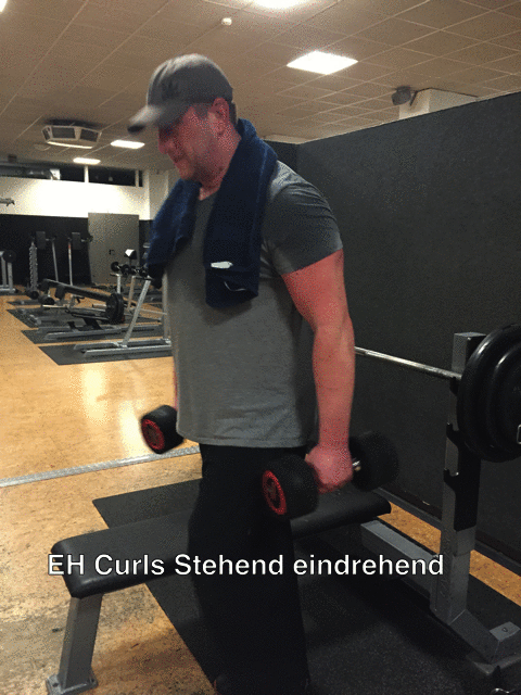 Bizeps Curls Kurzhantel eindrehen stehend. Bizeps Übung, Bizeps Training, Biceps. Bizeps Curls Kurzhantel eindrehen stehend. Bizeps Übung, Bizeps Training, Biceps.